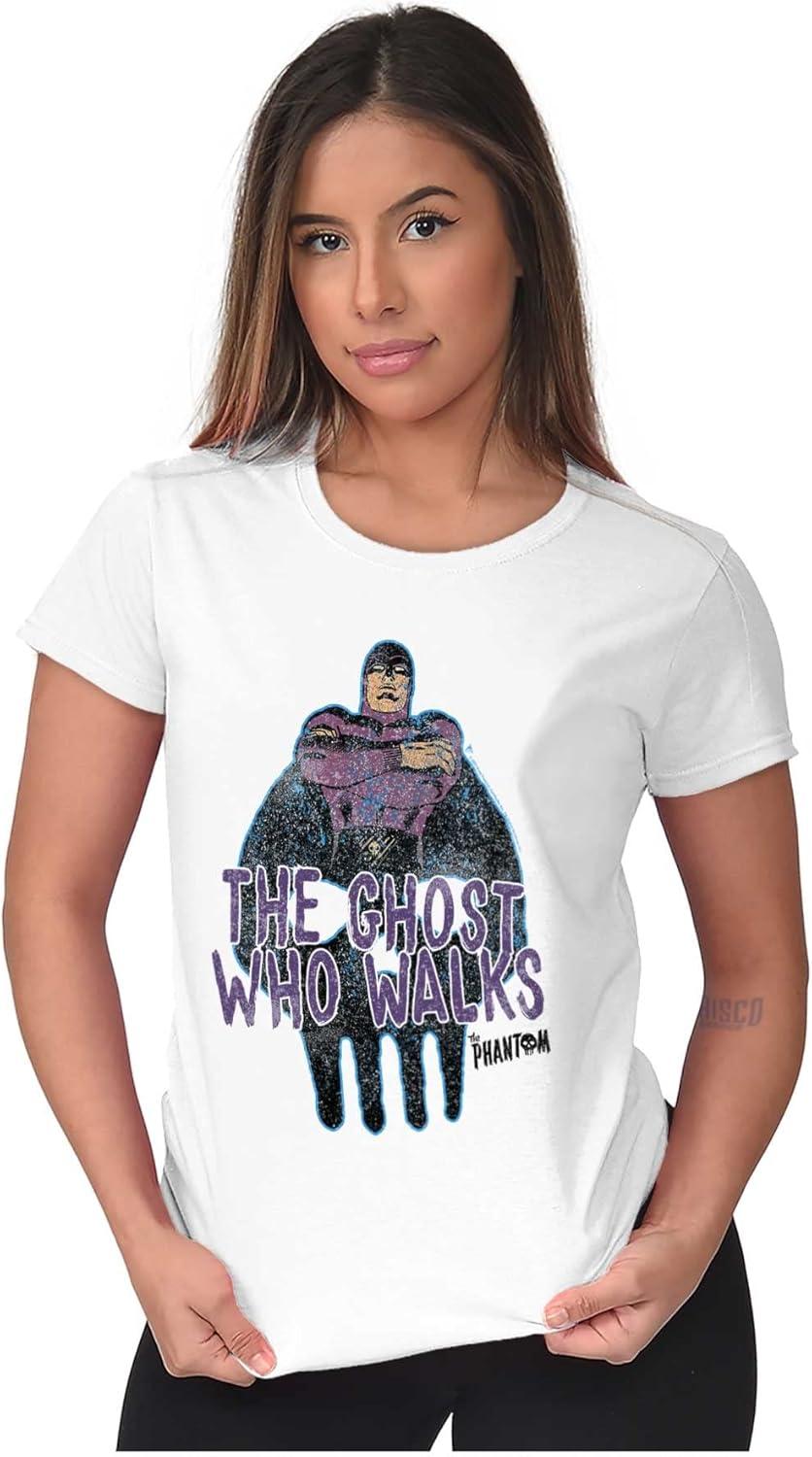 imageThe Phantom Vintage Ghost Who Walks Womens Slim Fit Graphic TeeWhite