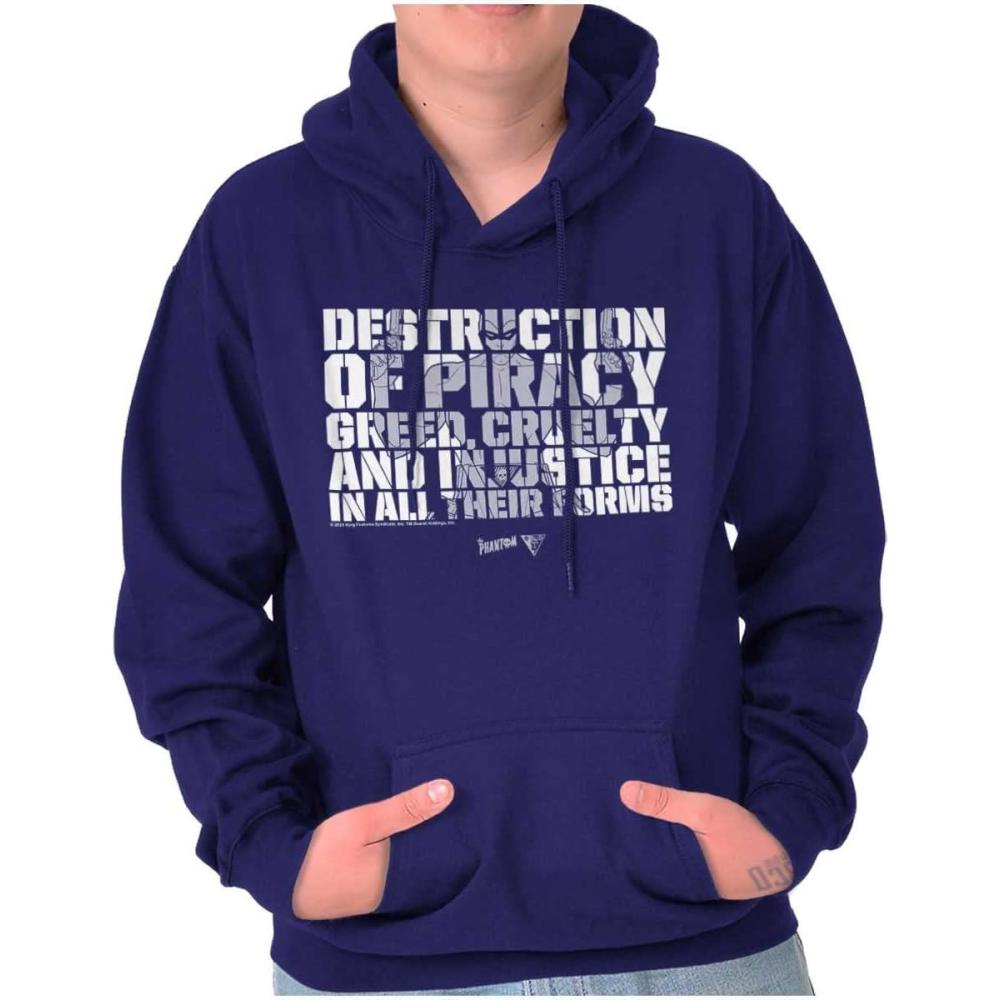 imageBrisco Brands the Phantom Superhero Motto Hoodie Sweatshirt Women MenPurple