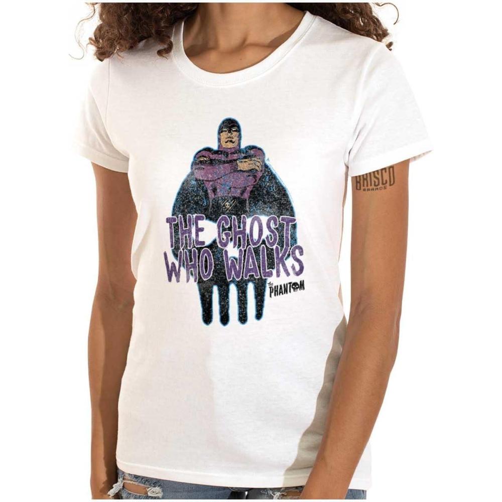 imageThe Phantom Vintage Ghost Who Walks Womens Slim Fit Graphic TeeWhite