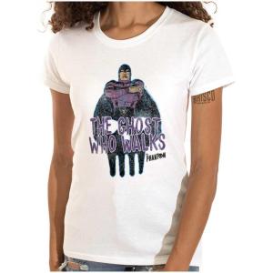 The Phantom Vintage Ghost Who Walks Womens Slim Fit Graphic Tee(White)