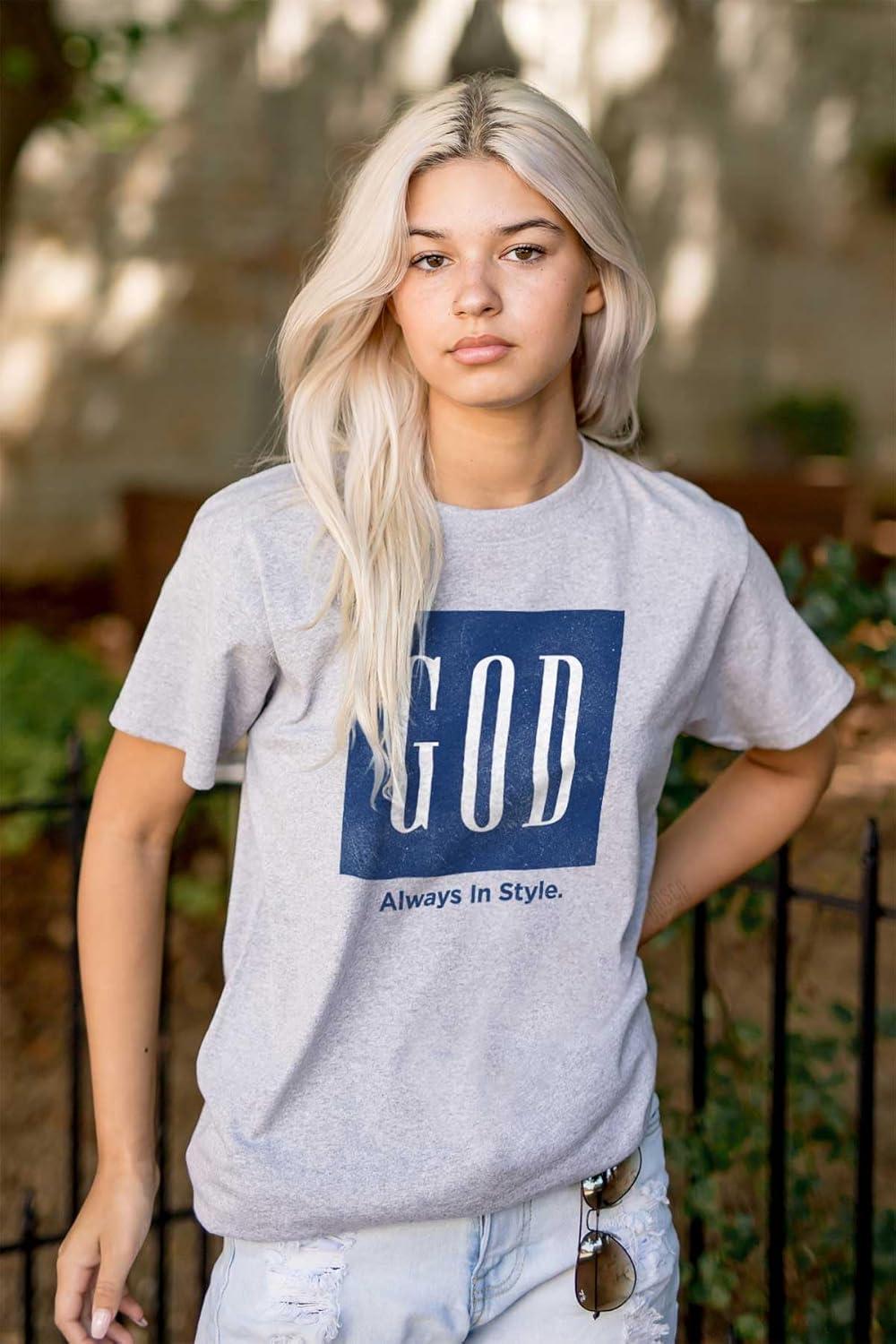 imageGod Always in Style Fashion Faith Graphic T Shirt Men or WomenSport Grey