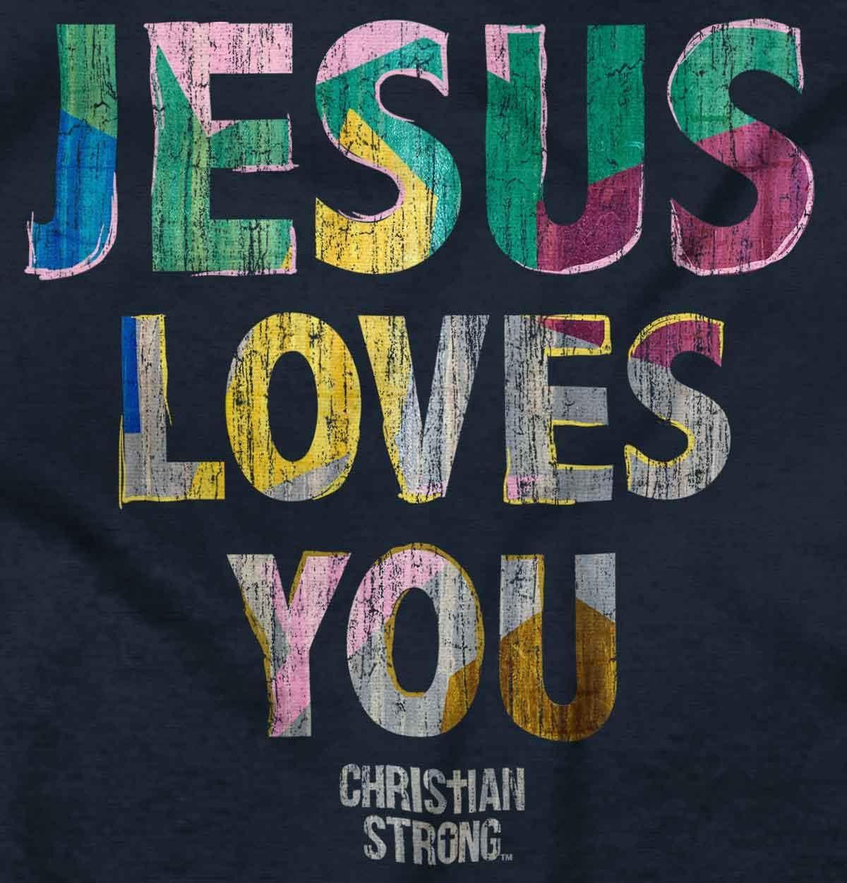 imageJesus Loves You Christian Women Crewneck SweatshirtNavy