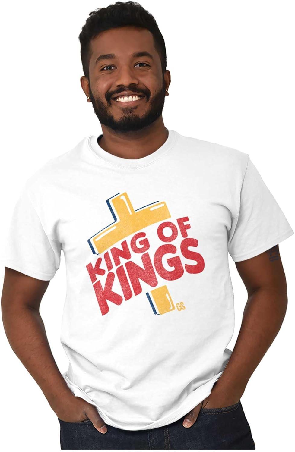 imagePunny Christian Jesus King Cross Graphic T Shirt Men or WomenWhite