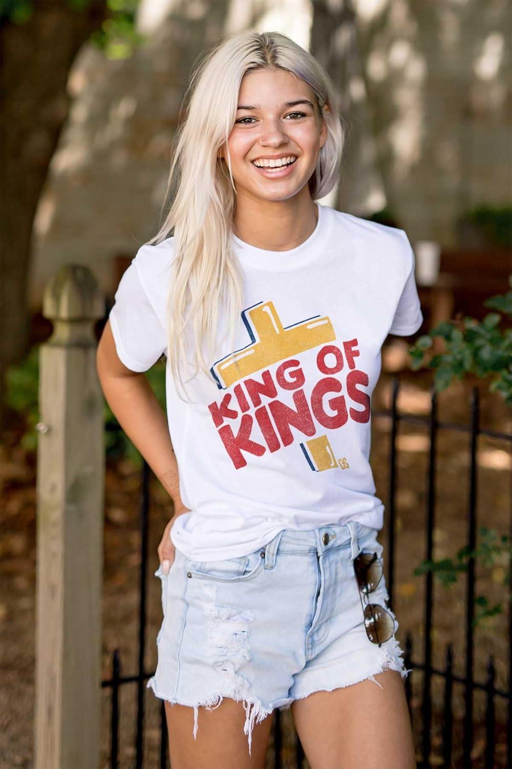 imagePunny Christian Jesus King Cross Graphic T Shirt Men or WomenWhite