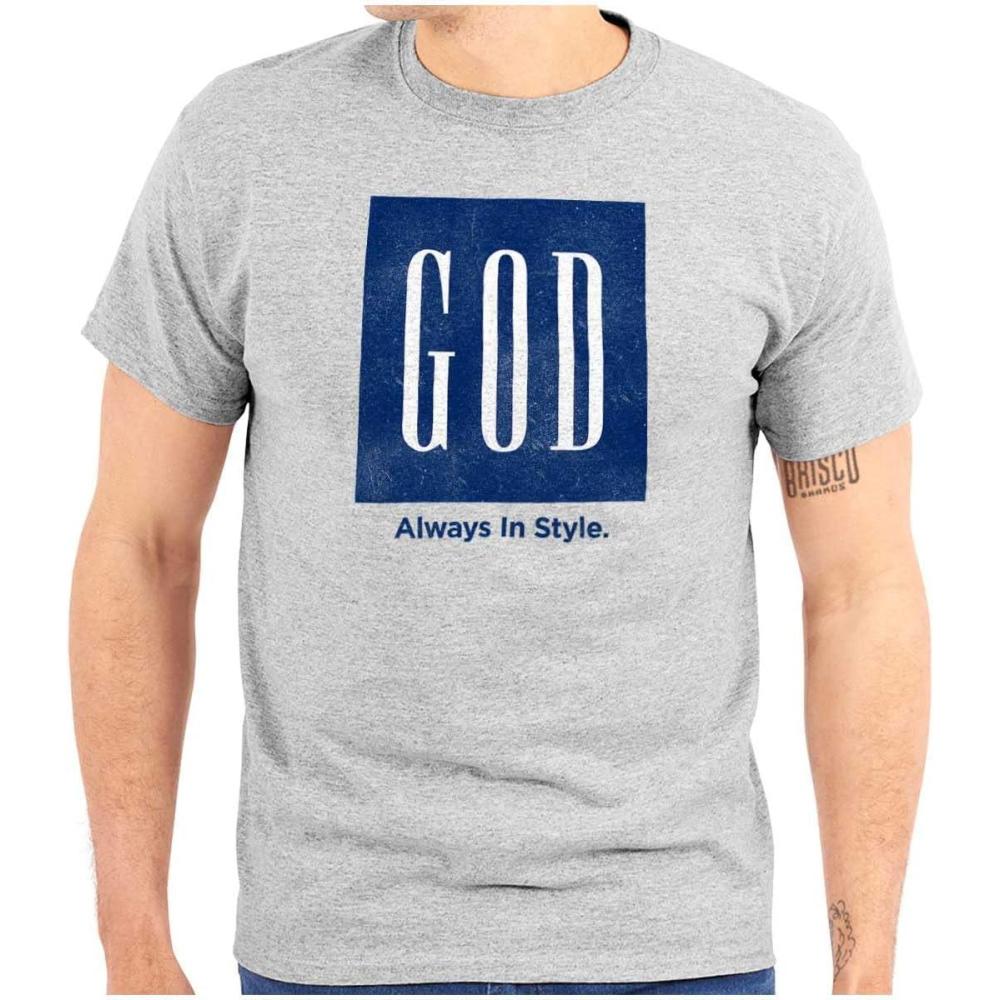 imageGod Always in Style Fashion Faith Graphic T Shirt Men or WomenSport Grey
