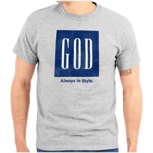 God Always in Style Fashion Faith Graphic T Shirt Men or Women(Sport Grey)