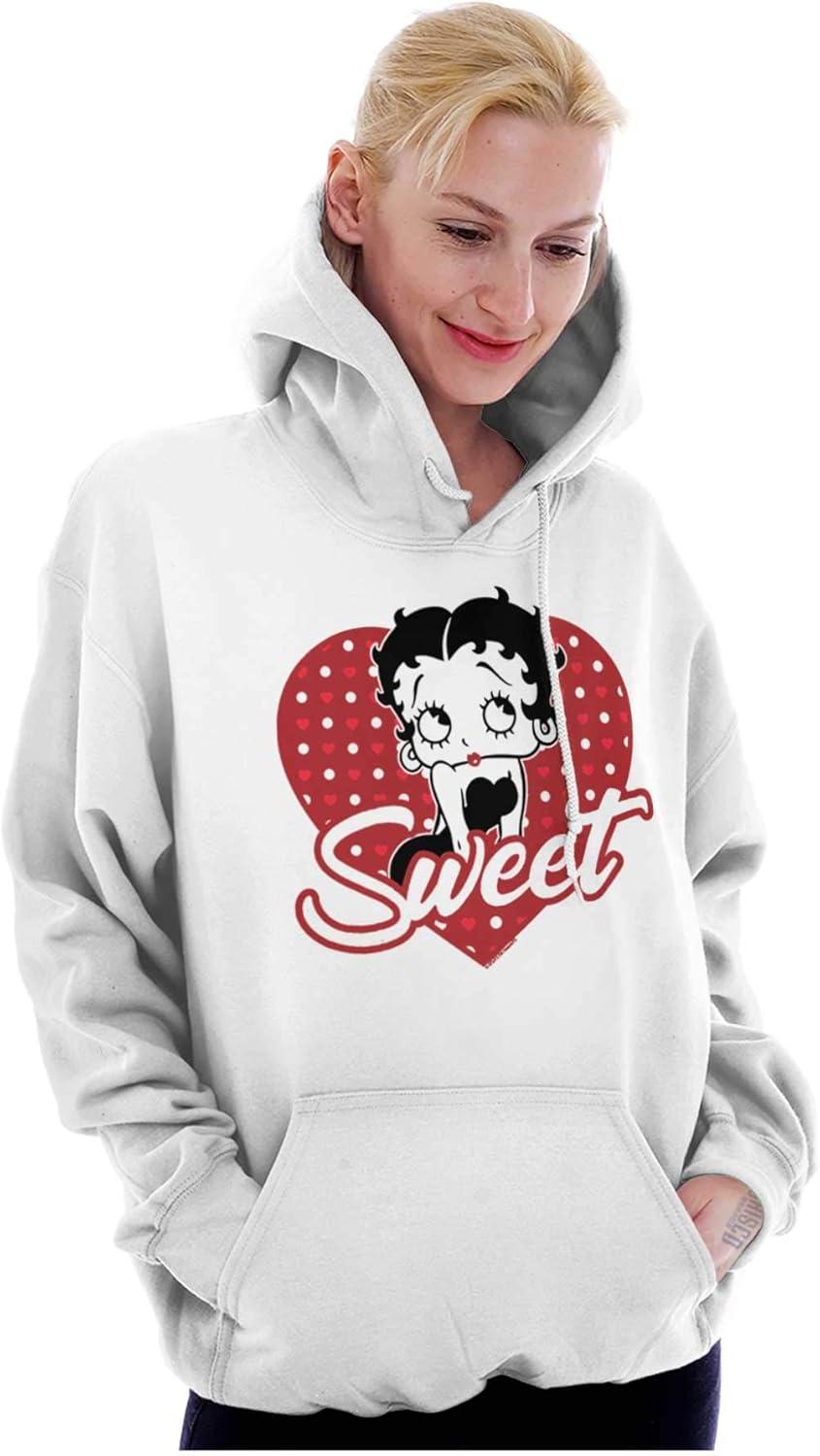 imageBrisco Brands Betty Boop Sweetheart Love Cute Hoodie Sweatshirt WomenWhite