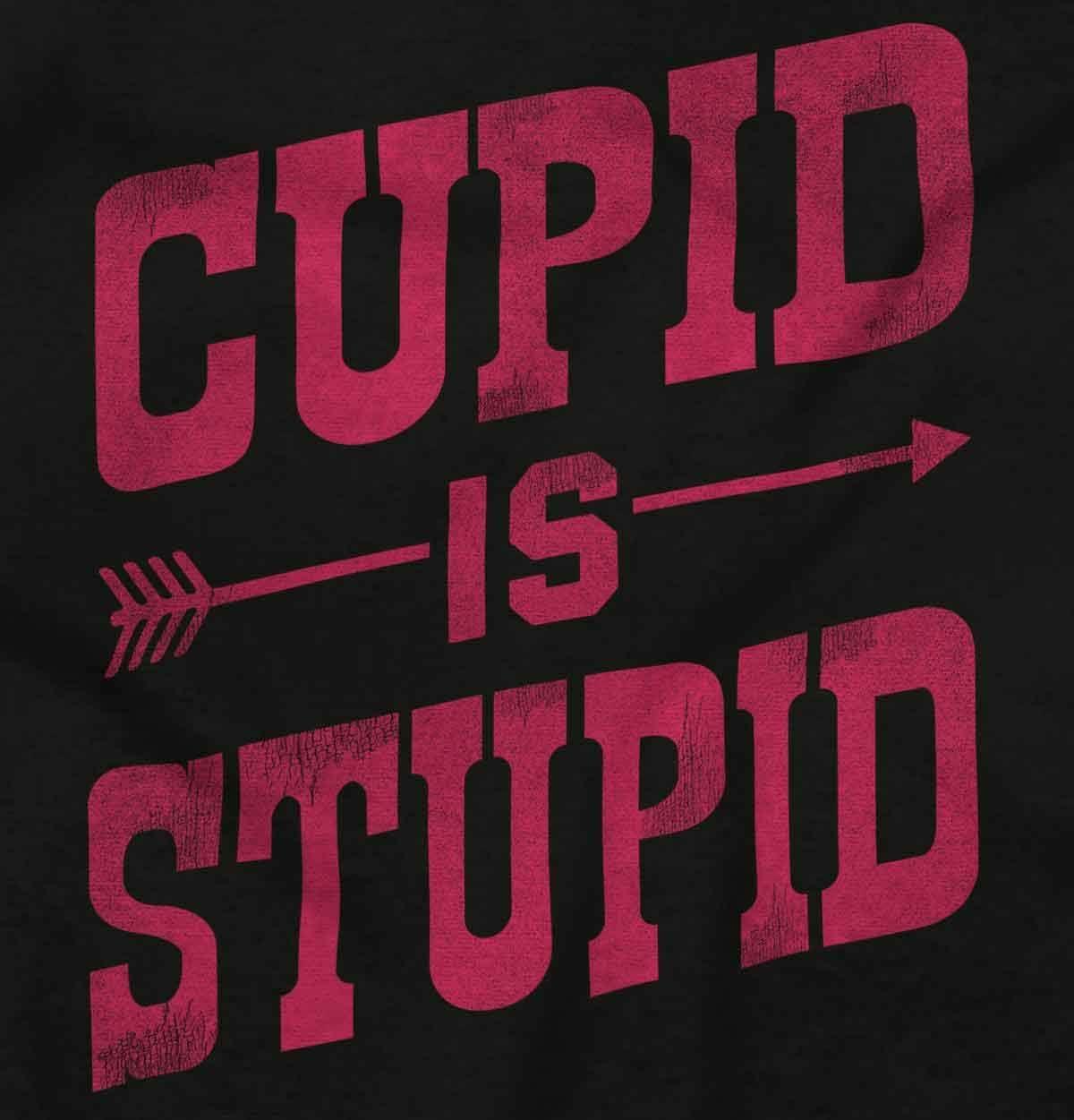 imageBrisco Brands Cupid is Stupid Anti Valentines Hoodie Sweatshirt WomenBlack