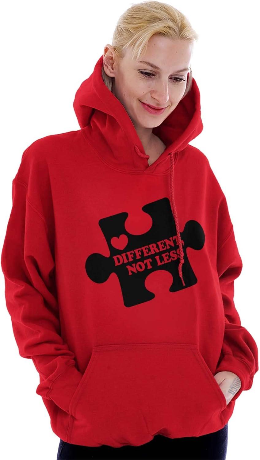 imageBrisco Brands Different Not Less Autism Puzzle Hoodie Sweatshirt Women MenRed