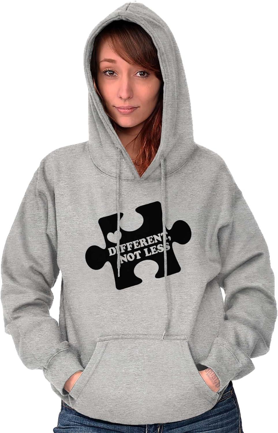 imageBrisco Brands Different Not Less Autism Puzzle Hoodie Sweatshirt Women MenSport Grey