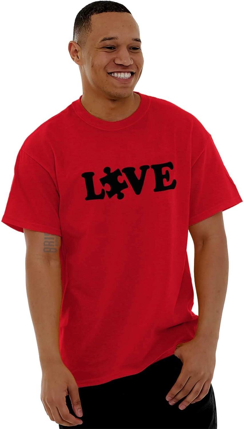 imageLove Autism Awareness Puzzle Piece Graphic T Shirt Men or WomenRed
