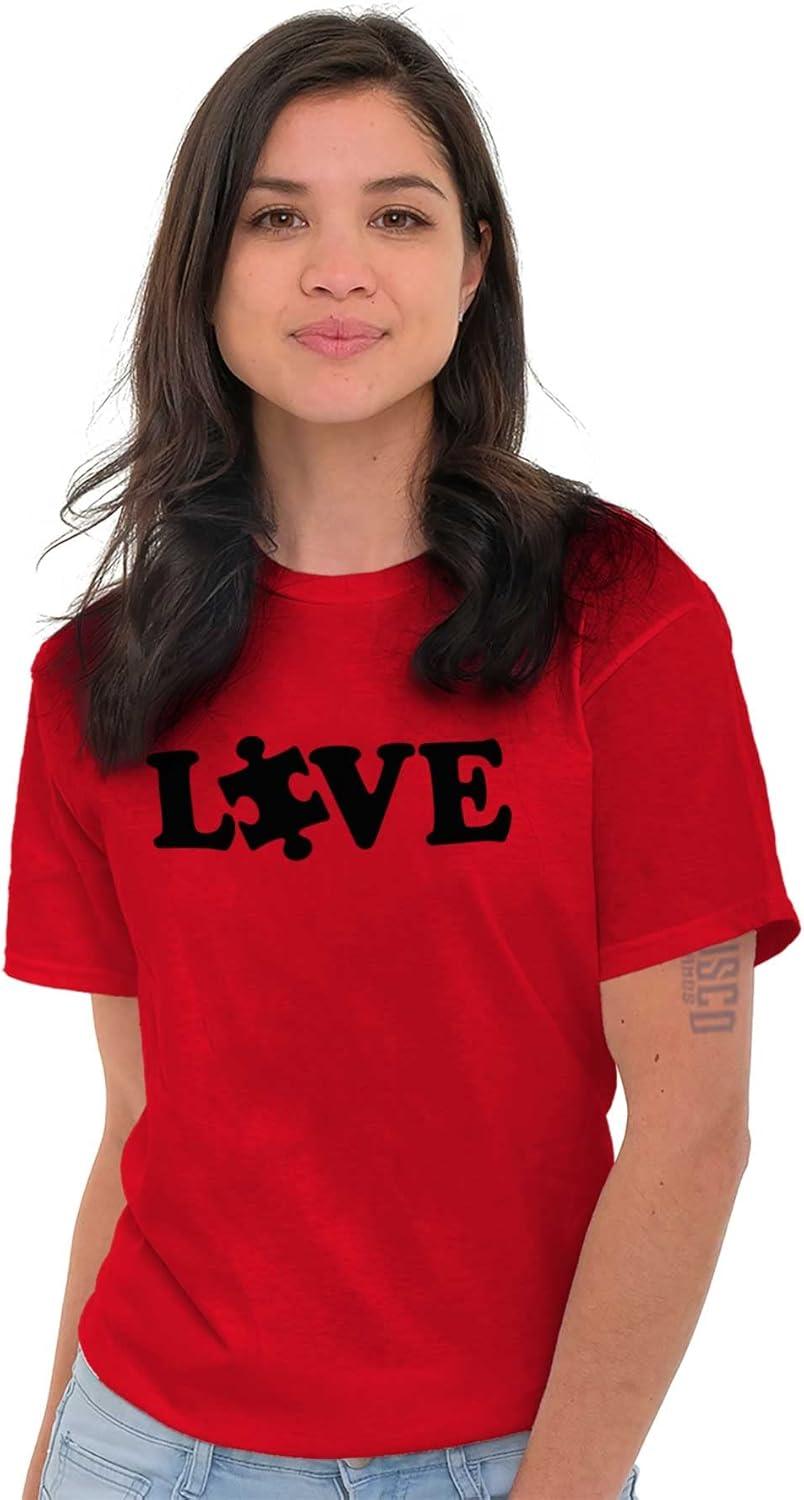 imageLove Autism Awareness Puzzle Piece Graphic T Shirt Men or WomenRed