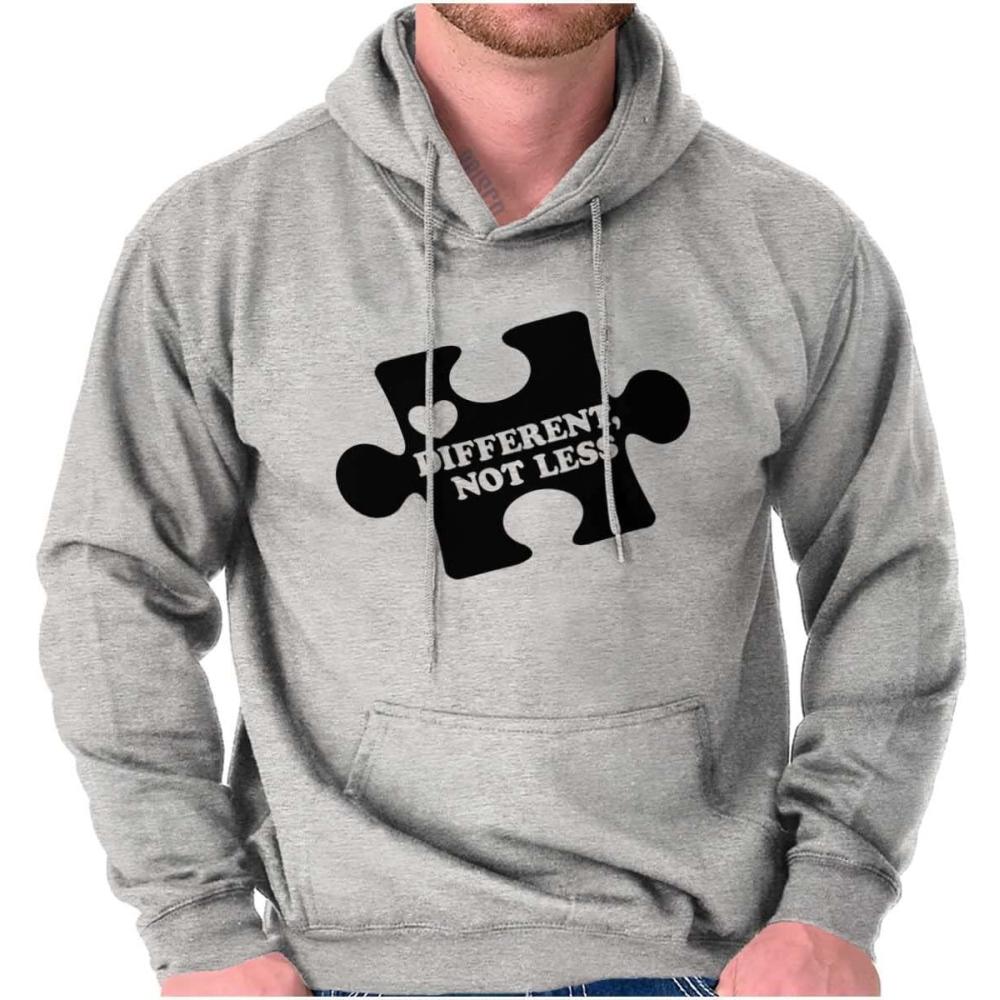 imageBrisco Brands Different Not Less Autism Puzzle Hoodie Sweatshirt Women MenSport Grey