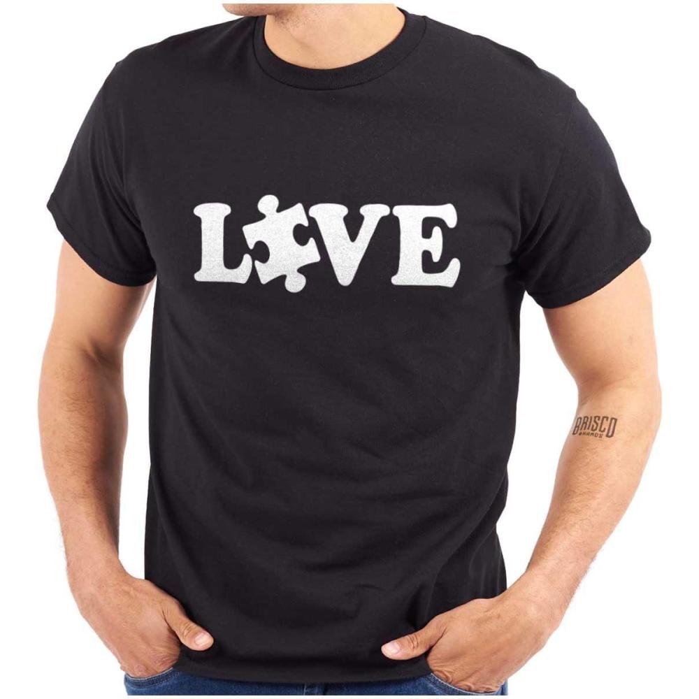 imageLove Autism Awareness Puzzle Piece Graphic T Shirt Men or WomenBlack