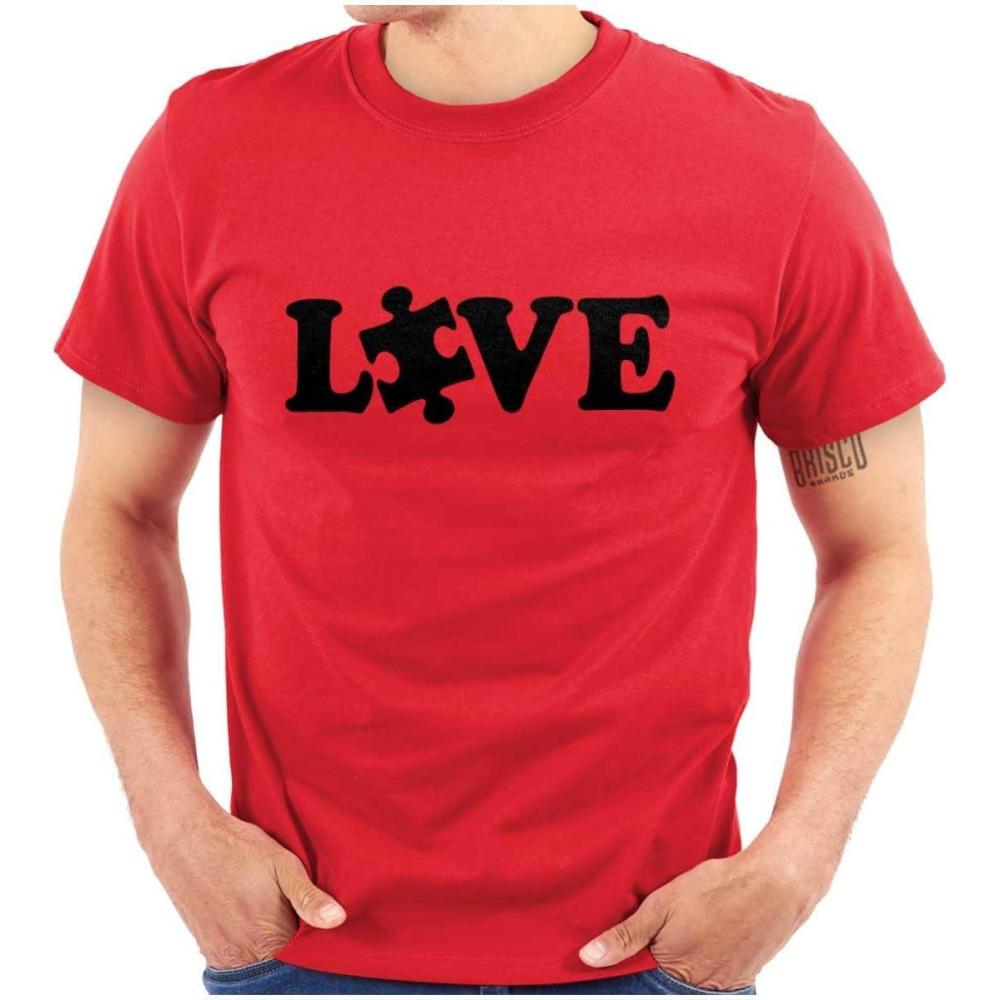 imageLove Autism Awareness Puzzle Piece Graphic T Shirt Men or WomenRed