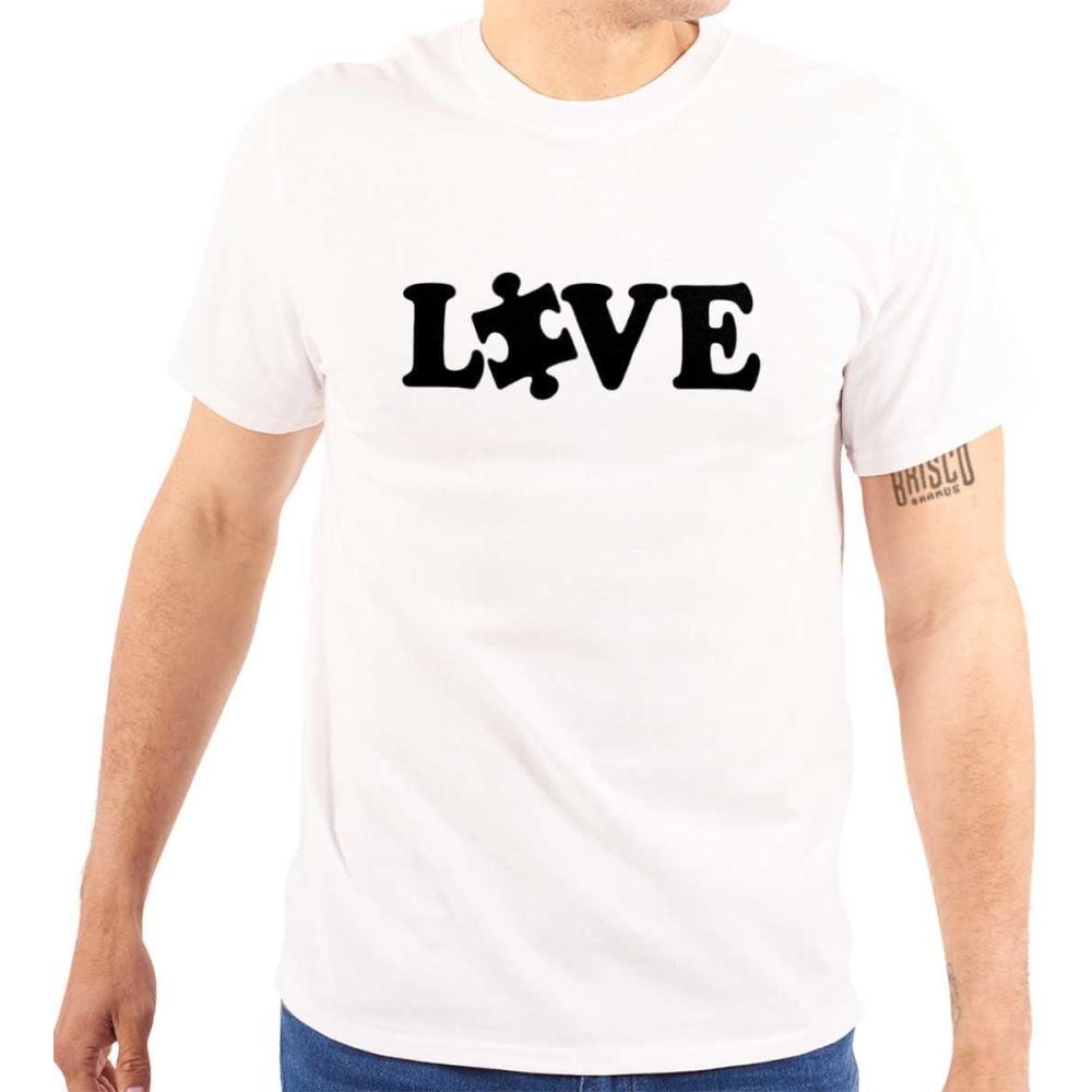 imageLove Autism Awareness Puzzle Piece Graphic T Shirt Men or WomenWhite
