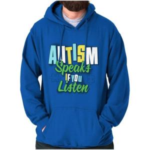 Brisco Brands Autism Speaks If You Listen Awareness Hoodie Sweatshirt Women Men(Royal)