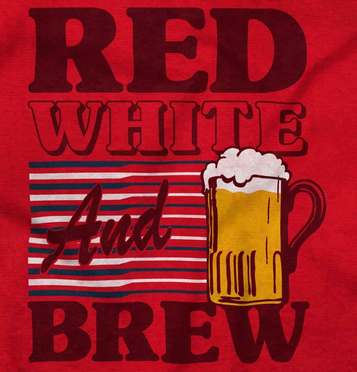 imageBrisco Brands Patriotic Drinking Beer Drinker Flag Graphic T Shirt Men or WomenRed