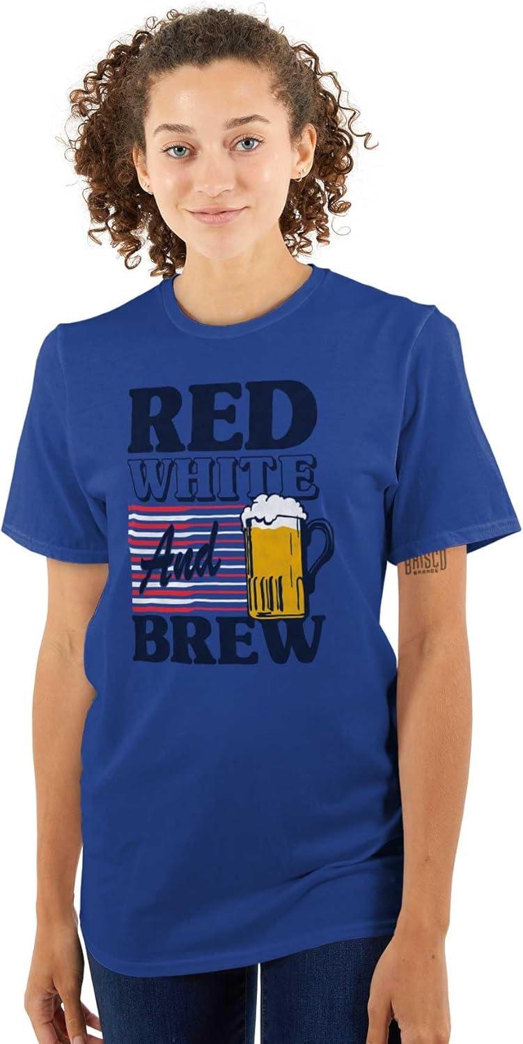 imageBrisco Brands Patriotic Drinking Beer Drinker Flag Graphic T Shirt Men or WomenRoyal
