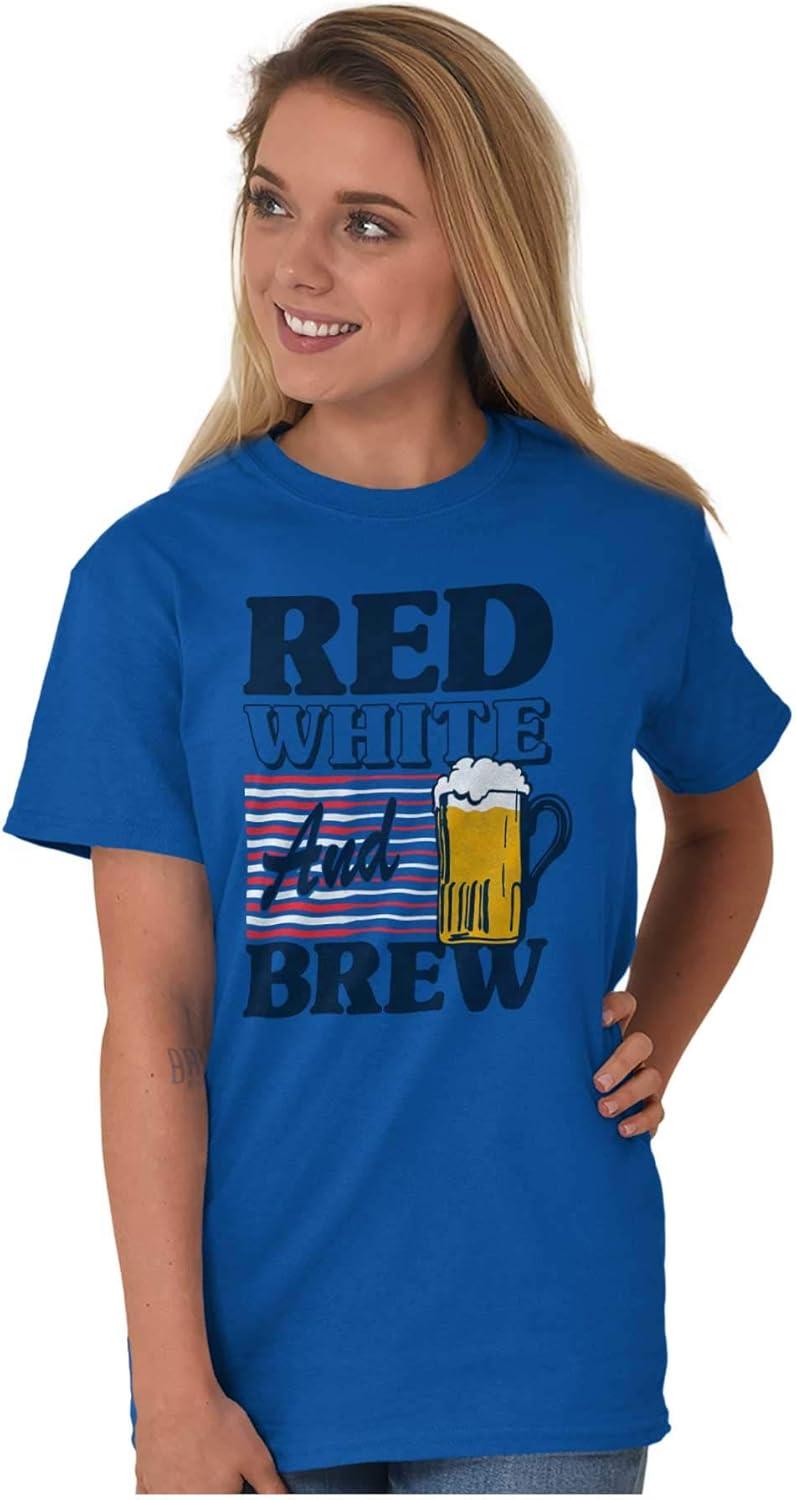 imageBrisco Brands Patriotic Drinking Beer Drinker Flag Graphic T Shirt Men or WomenRoyal