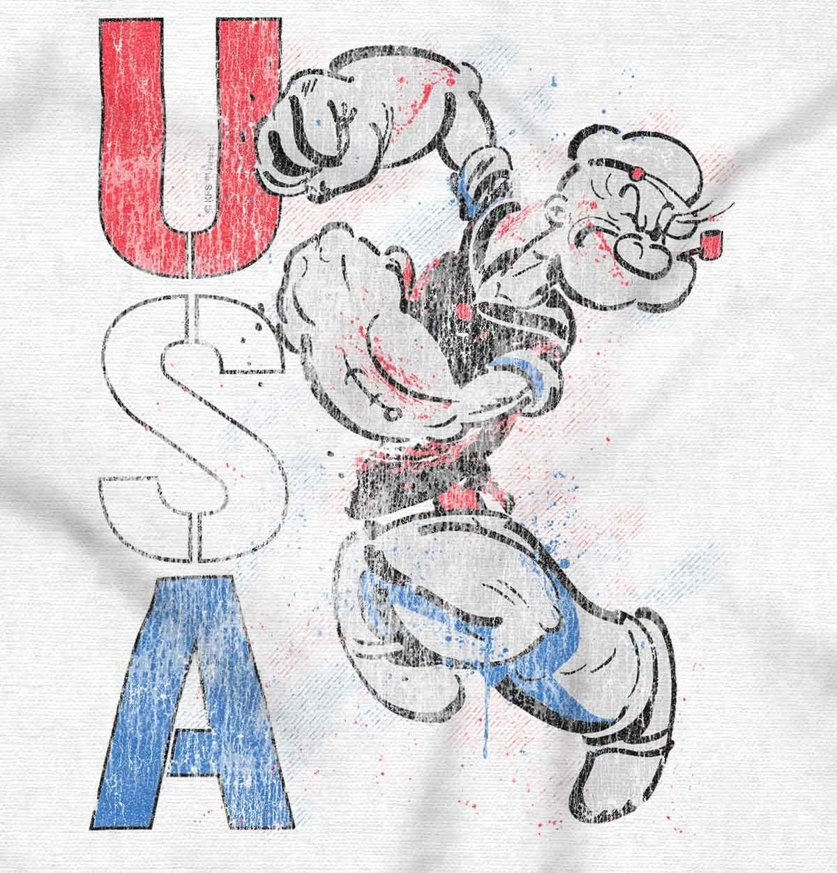 imageBrisco Brands Popeye the Sailor Man USA Patriot Zip Up Hoodie Mens WomensWhite