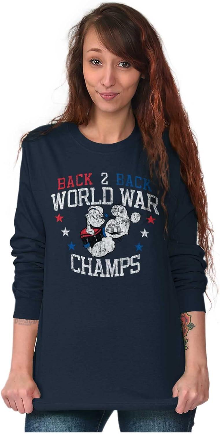 imagePopeye American World Champs USA Long Sleeve Tshirt Men WomenNavy