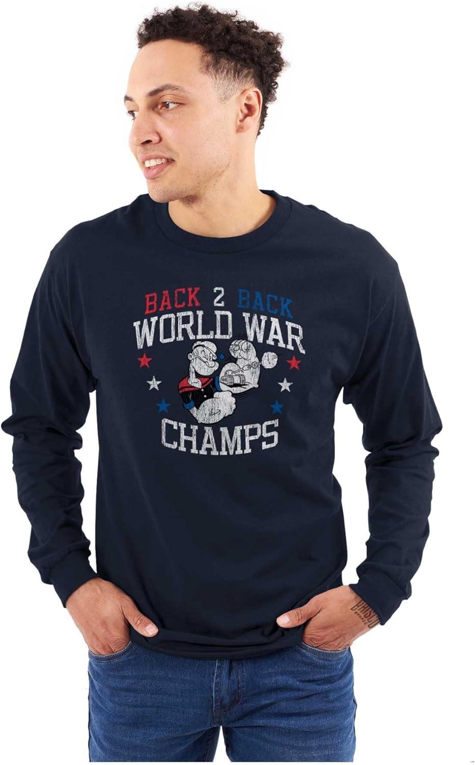 imagePopeye American World Champs USA Long Sleeve Tshirt Men WomenNavy