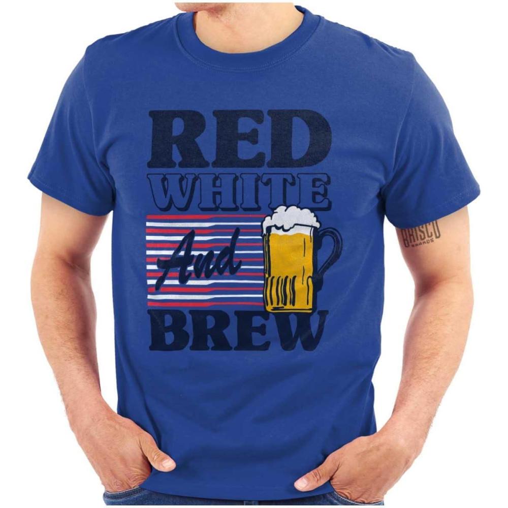 imageBrisco Brands Patriotic Drinking Beer Drinker Flag Graphic T Shirt Men or WomenRoyal