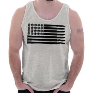 Brisco Brands Ammo Bullet 2nd Amendment Flag Tank Top T Shirts Men Women