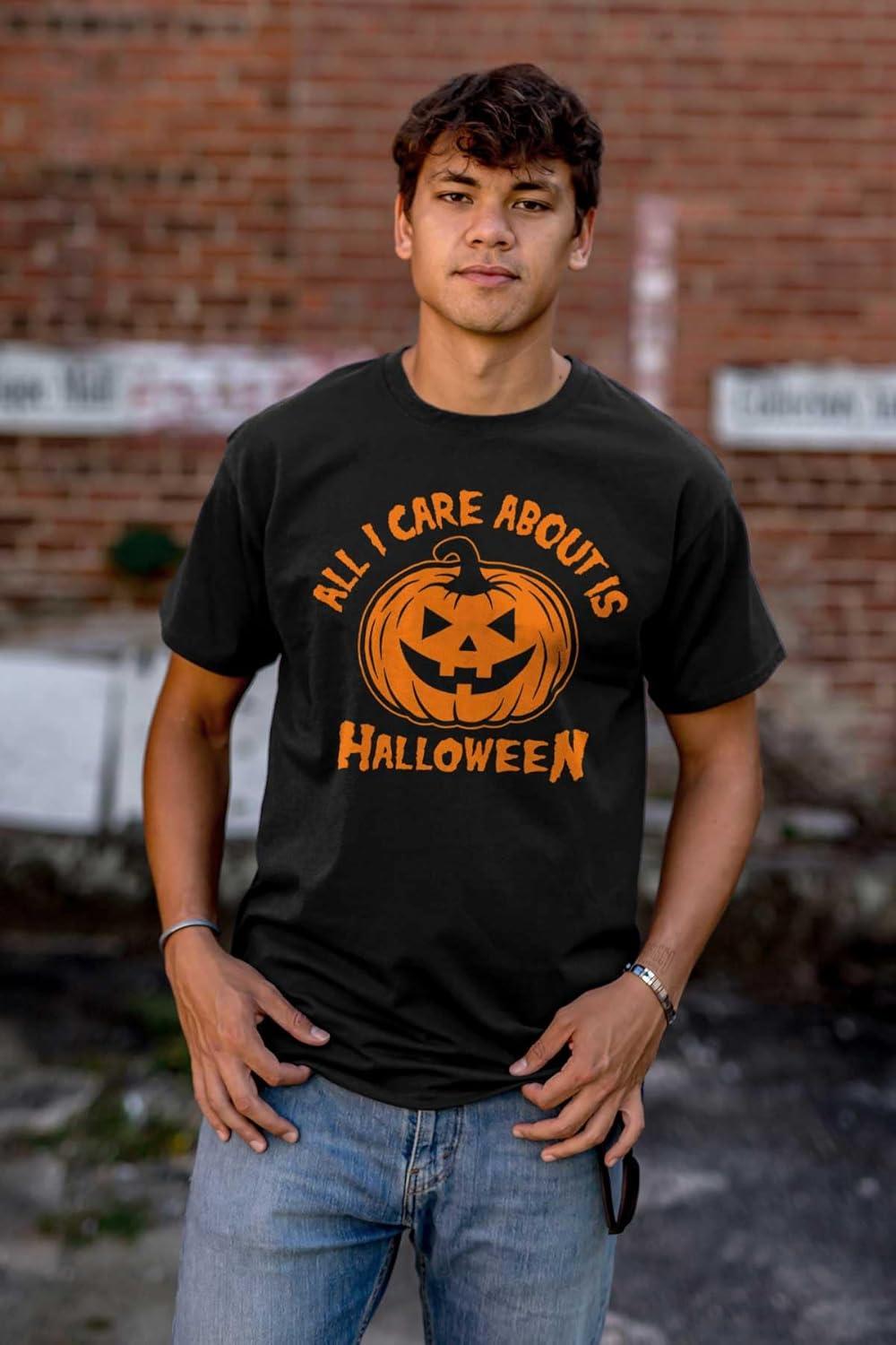 imageAll I Care About is Halloween Pumpkin Graphic T Shirt Men or WomenBlack