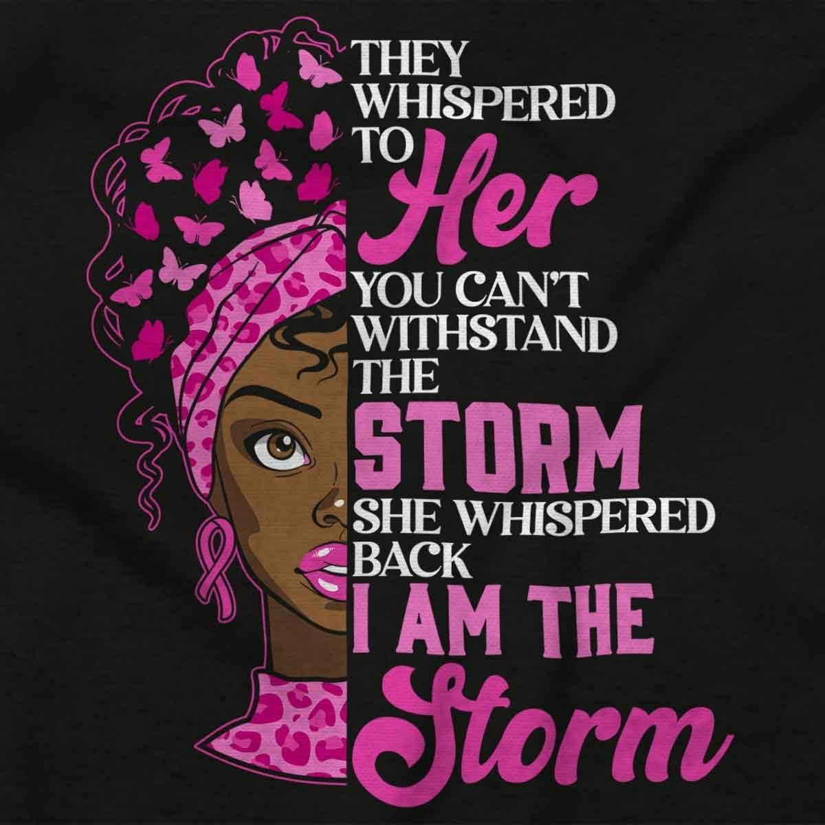 imageBlack Breast Cancer I Am The Storm Womens Slim Fit Graphic TeeBlack