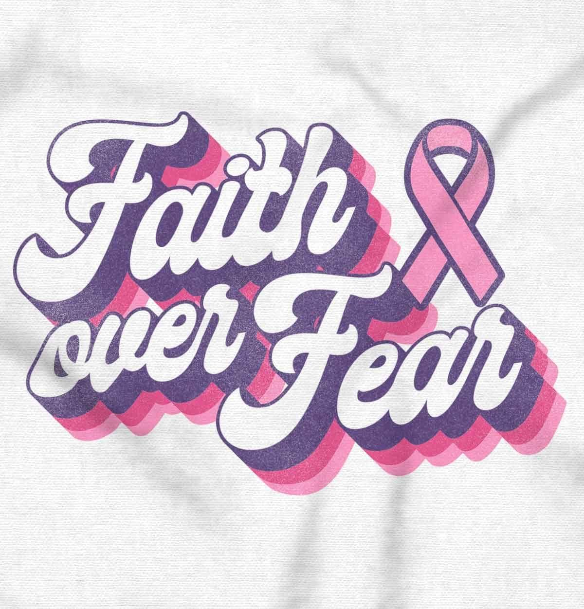 imageBrisco Brands Faith Over Fear Cancer Awareness BCA Women Crewneck SweatshirtWhite
