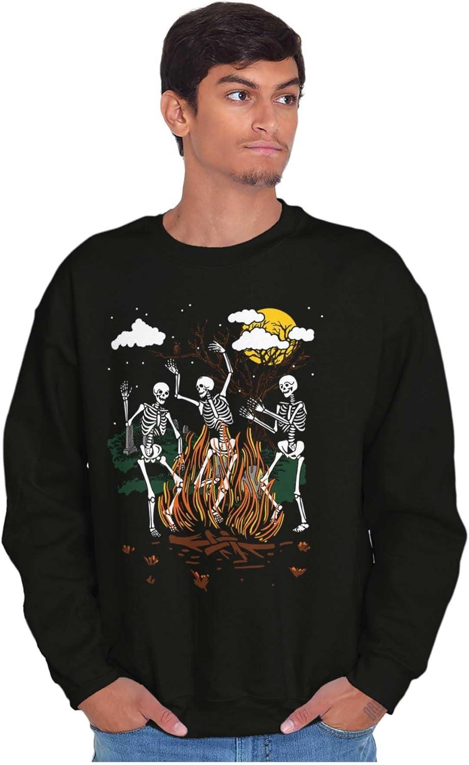 imageBrisco Brands Halloween Spooky Dancing Skeletons Sweatshirt for Men or WomenBlack