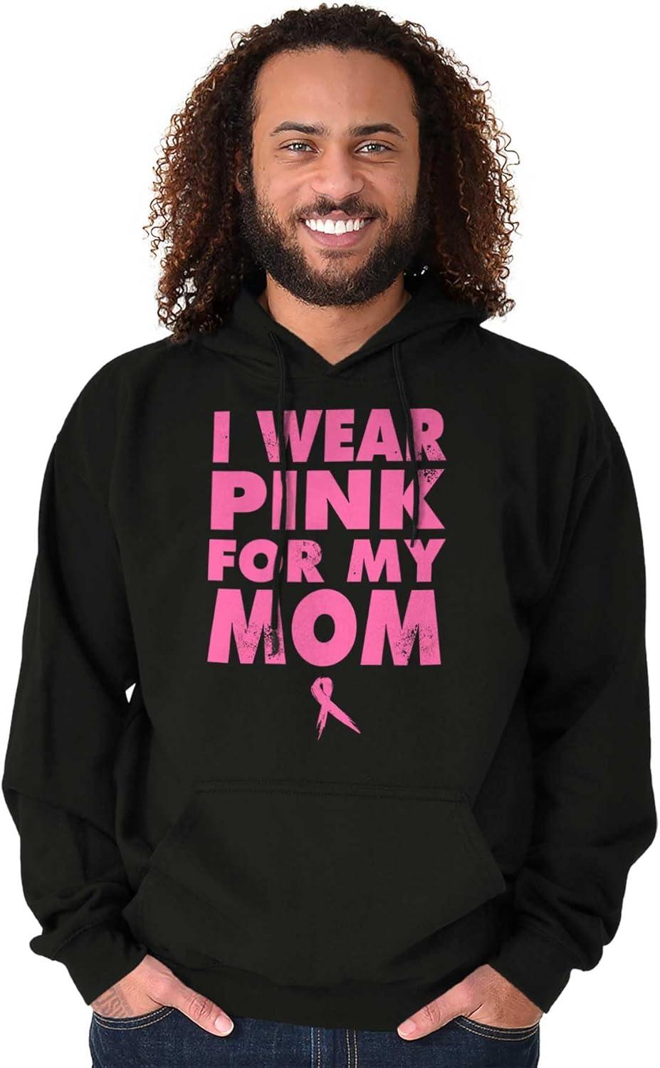 imageBrisco Brands I Wear Pink For My Mom Breast Cancer Hoodie Sweatshirt WomenBlack