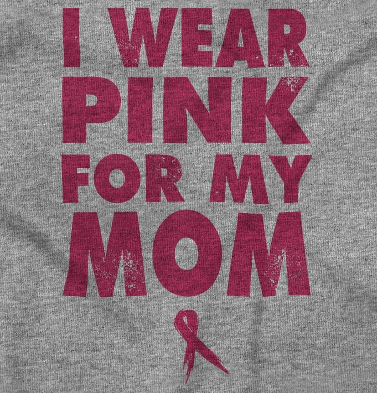 imageBrisco Brands I Wear Pink For My Mom Breast Cancer Hoodie Sweatshirt WomenSport Grey