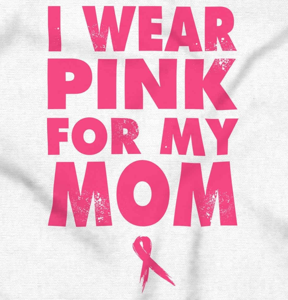 imageBrisco Brands I Wear Pink For My Mom Breast Cancer Hoodie Sweatshirt WomenWhite