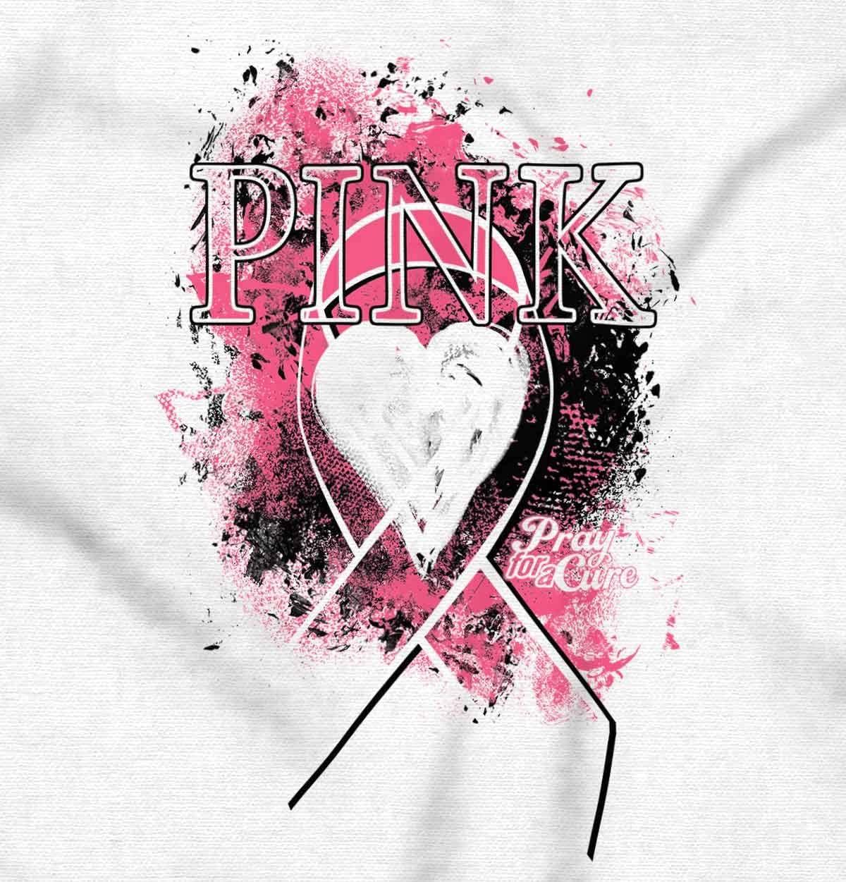 imageClassic Teaze Paint Pink Ribbon Breast Cancer Aware Women Crewneck SweatshirtWhite
