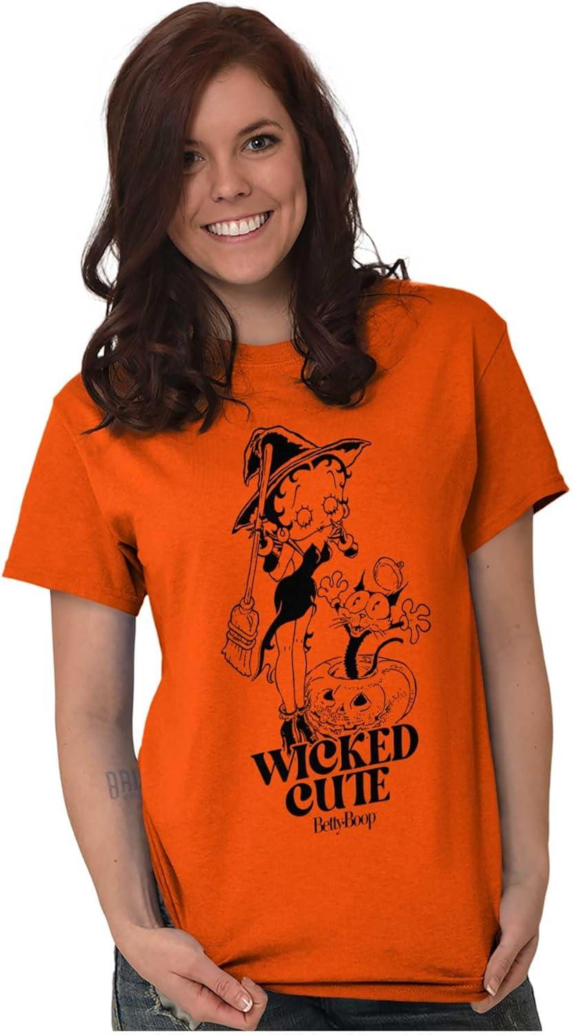 imageHalloween Betty Boop Wicked Cute Womens Graphic T Shirt TeesOrange