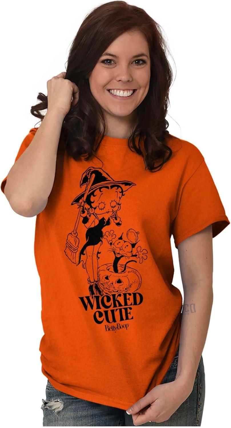 imageHalloween Betty Boop Wicked Cute Womens Graphic T Shirt TeesOrange