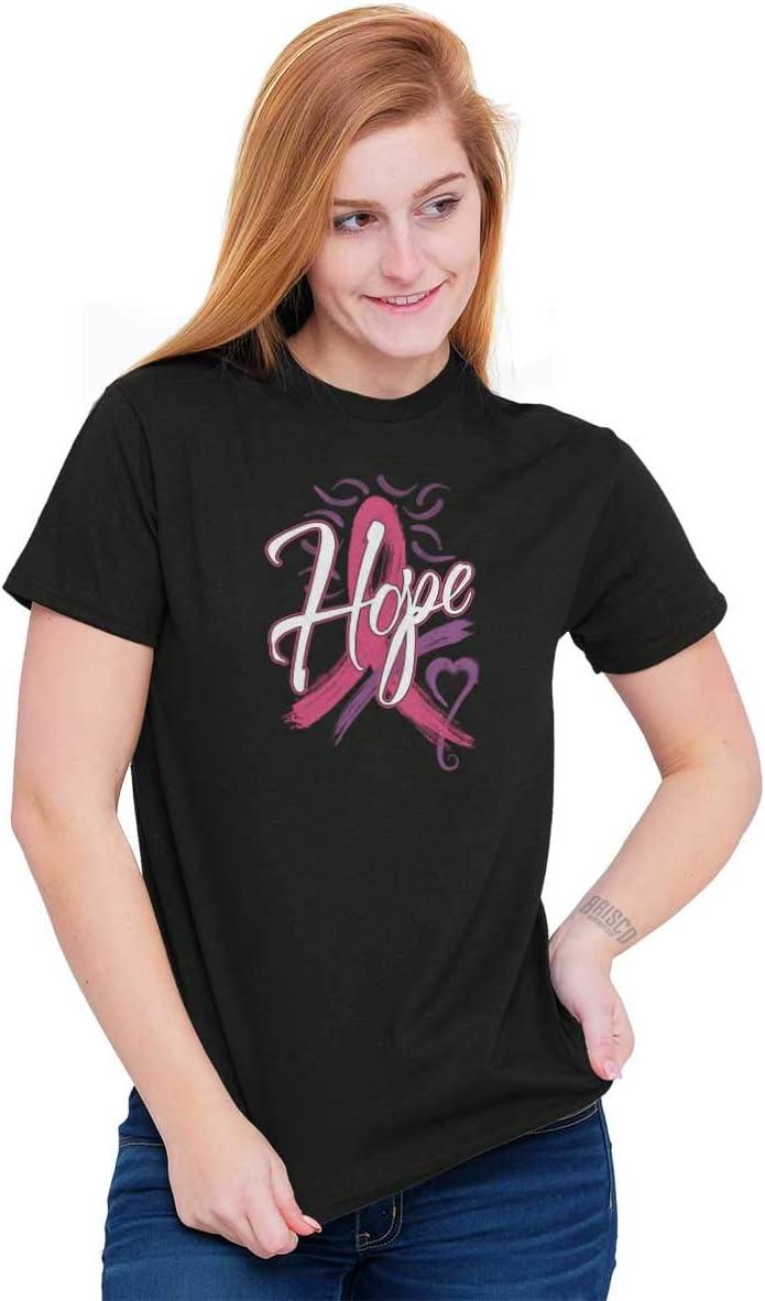 imageHope Pink Ribbon Heart Breast Cancer Womens Graphic T Shirt TeesBlack