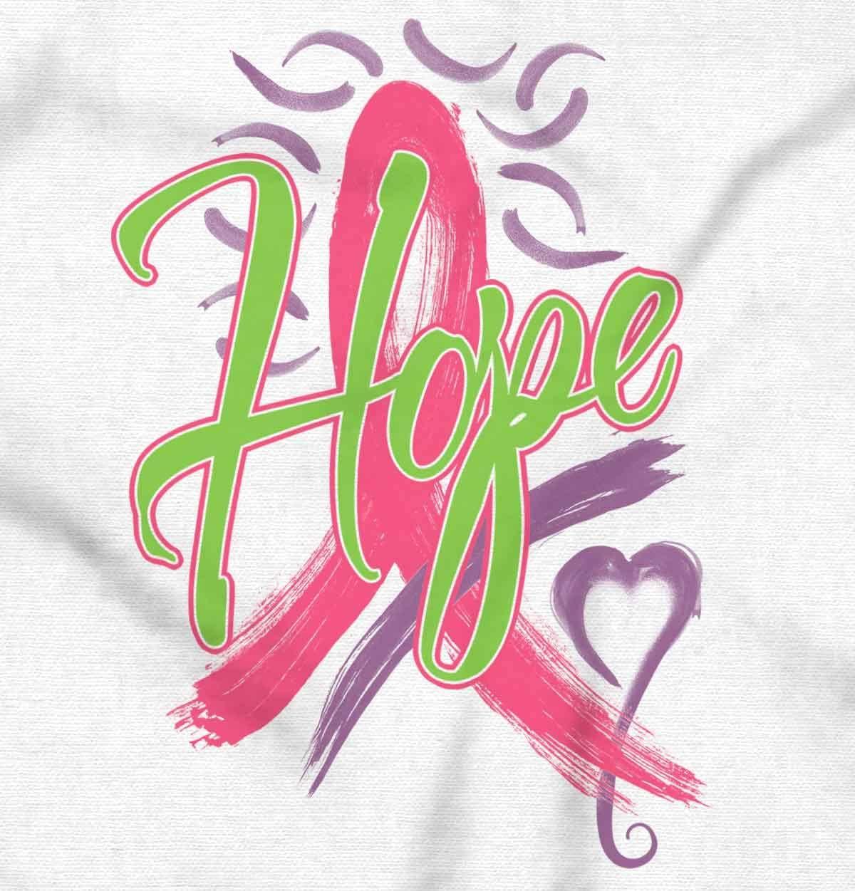 imageHope Pink Ribbon Heart Breast Cancer Womens Graphic T Shirt TeesWhite