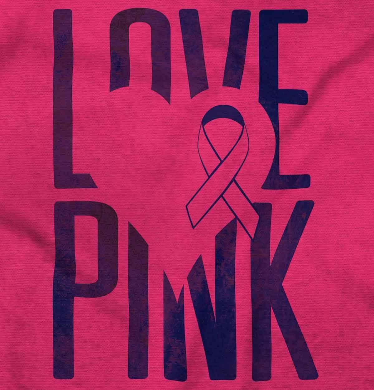 imageLove Pink Ribbon Breast Cancer Aware Womens Slim Fit Graphic Tee