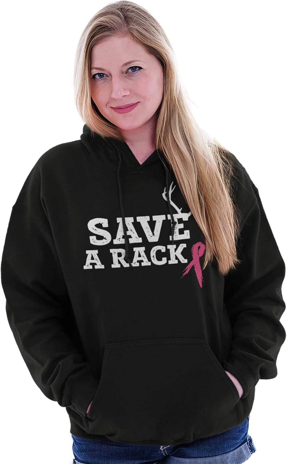 imageSave A Rack Antler Breast Cancer Pink Hoodie Sweatshirt WomenBlack