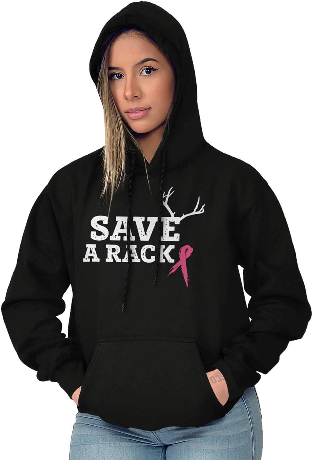 imageSave A Rack Antler Breast Cancer Pink Hoodie Sweatshirt WomenBlack