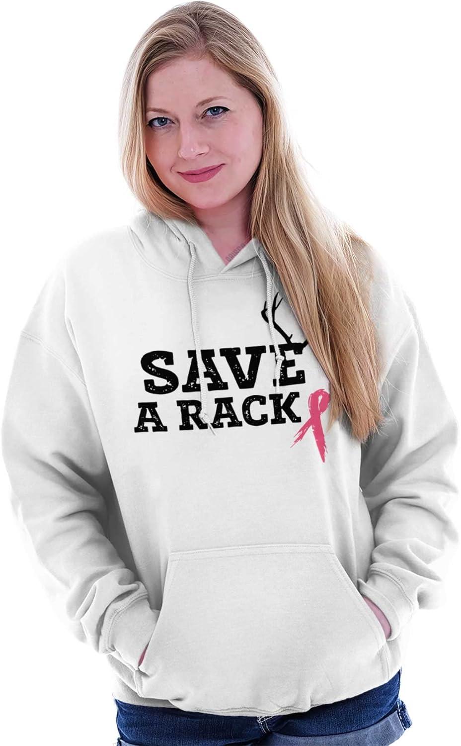 imageSave A Rack Antler Breast Cancer Pink Hoodie Sweatshirt WomenWhite