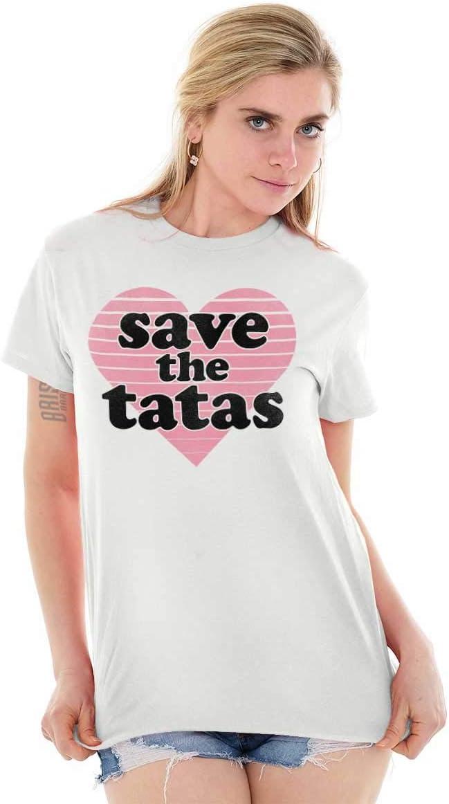 imageSave The Tatas Breast Cancer Aware Womens Graphic T Shirt TeesWhite