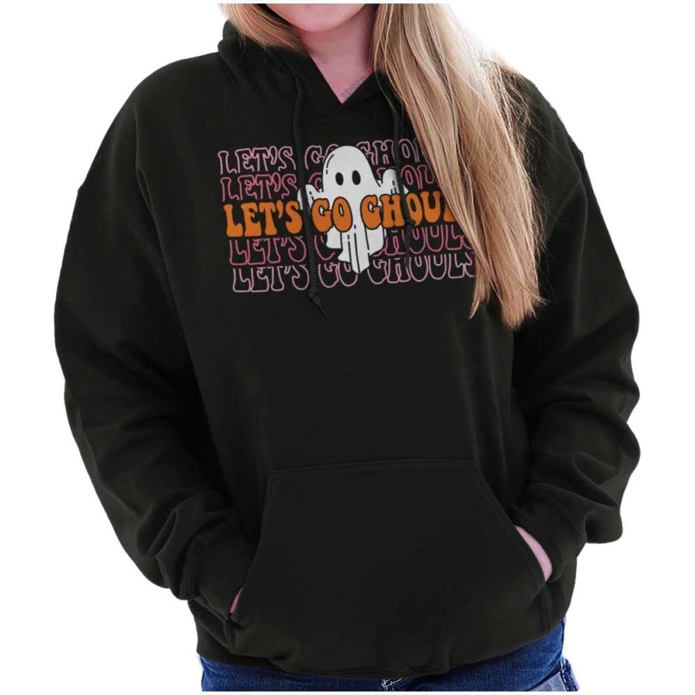imageBrisco Brands Halloween Lets Go Ghouls Ghost Hoodie Sweatshirt WomenBlack