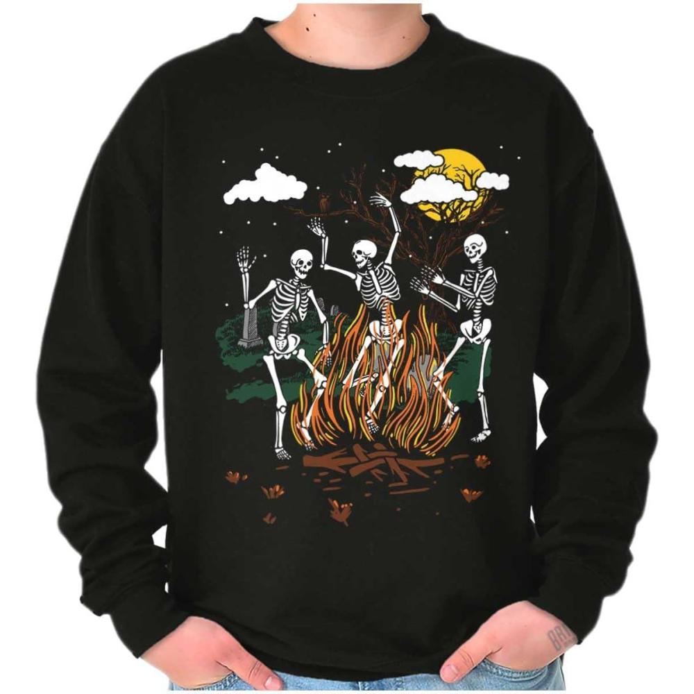 imageBrisco Brands Halloween Spooky Dancing Skeletons Sweatshirt for Men or WomenBlack