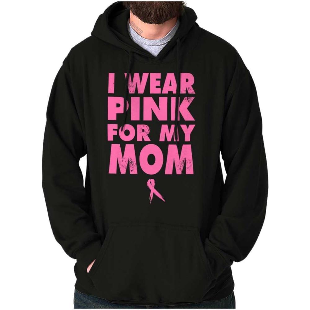 imageBrisco Brands I Wear Pink For My Mom Breast Cancer Hoodie Sweatshirt WomenBlack