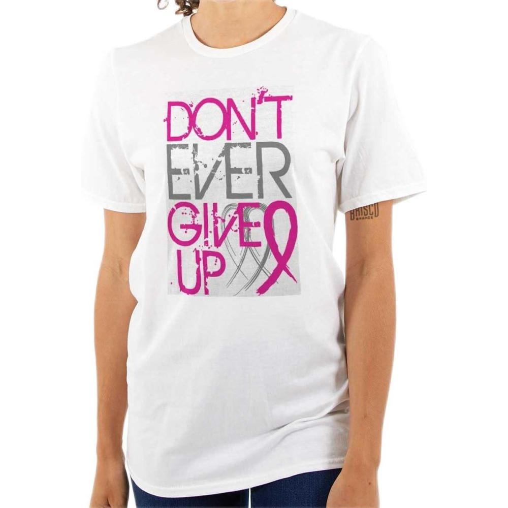 imageDont Give Up Breast Cancer Awareness Womens Graphic T Shirt TeesWhite